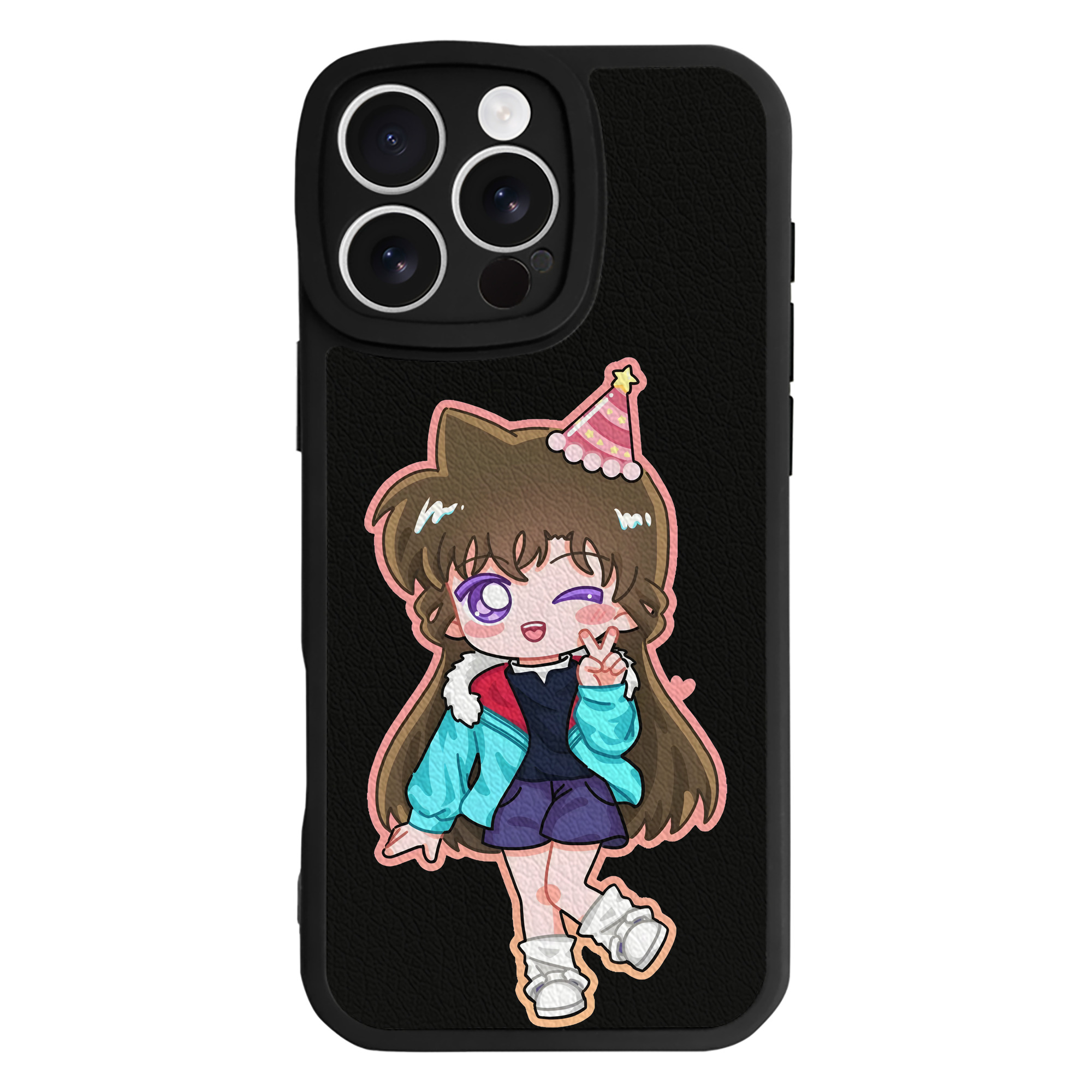 （画像用） 名探偵コナン 毛利 蘭 もうり らん、モーリ ラン Detective Conan Rachel Moore 【iPhone 16シリーズ対応】シリコンスマホケース（レザー調） 材質：シリコン